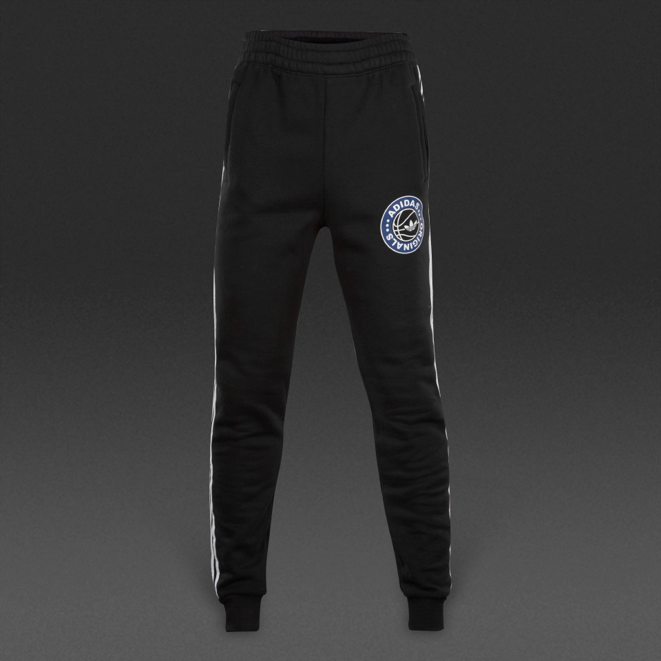 Adidas Originals Basketball Pants Black / White / Blue for Boys
